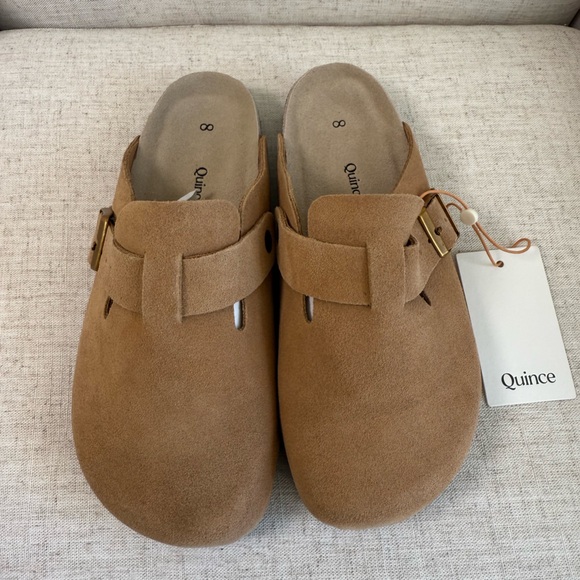 Quince Womens Water Repellent Suede Clog Mule Slip On Shoes Pecan Tan Size 8 New - Picture 4 of 10